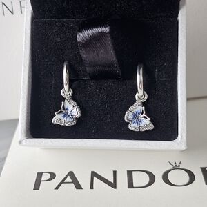 Pandora Blue Butterfly Hoop Earrings -